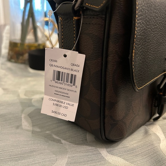 Coach Black and Brown Messenger Bag with Signature Design - Picture 3 of 5